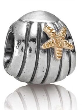 Pandora Two-Tone Shell Bead with Gold Starfish